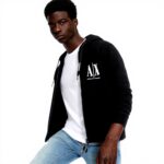 Felpa con cappuccio Armani Exchange Uomo Nero cerniera