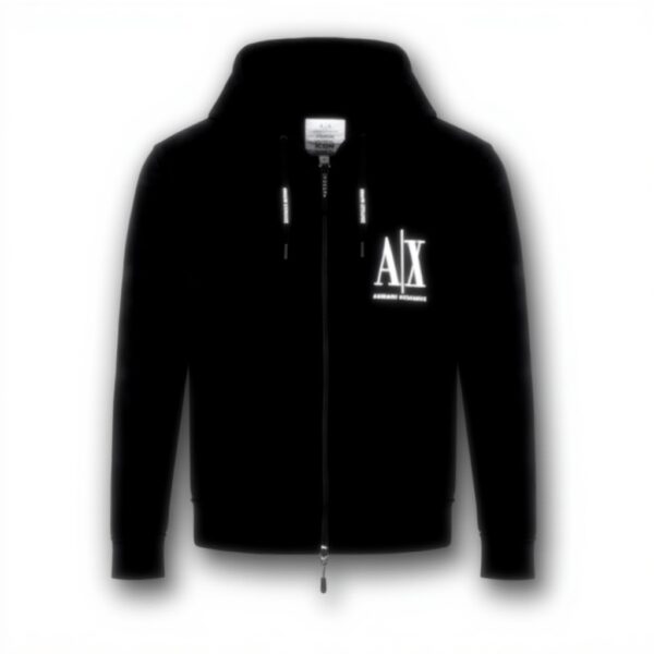Felpa con cappuccio Armani Exchange Uomo Nero cerniera