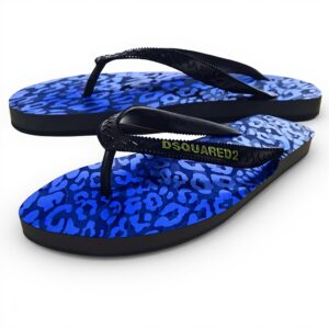 Infradito Dsquared2 leopardate blu scarpe sportive uomo