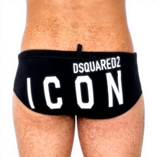 Slip mare uomo DSQUARED2 nero maxi stampa icon
