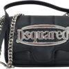 Borsa a spalla DSQUARED2 nera maxi logo donna-0