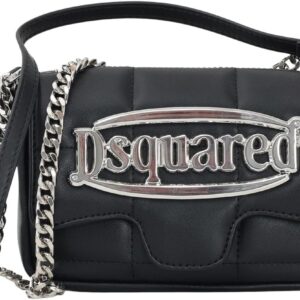 Borsa a spalla DSQUARED2 nera maxi logo donna-0