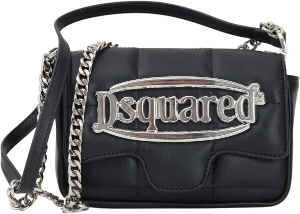 Borsa a spalla DSQUARED2 nera maxi logo donna-0