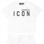 Completino neonato DSQUARED2 bianco manica corta
