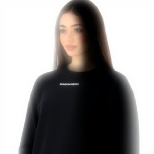 Felpa DSQUARED2 Donna Ragazzi Bambini Girocollo Nera Logo