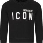 Felpa Bambino Dsquared2 Nero 100% Cotone Girocollo-0
