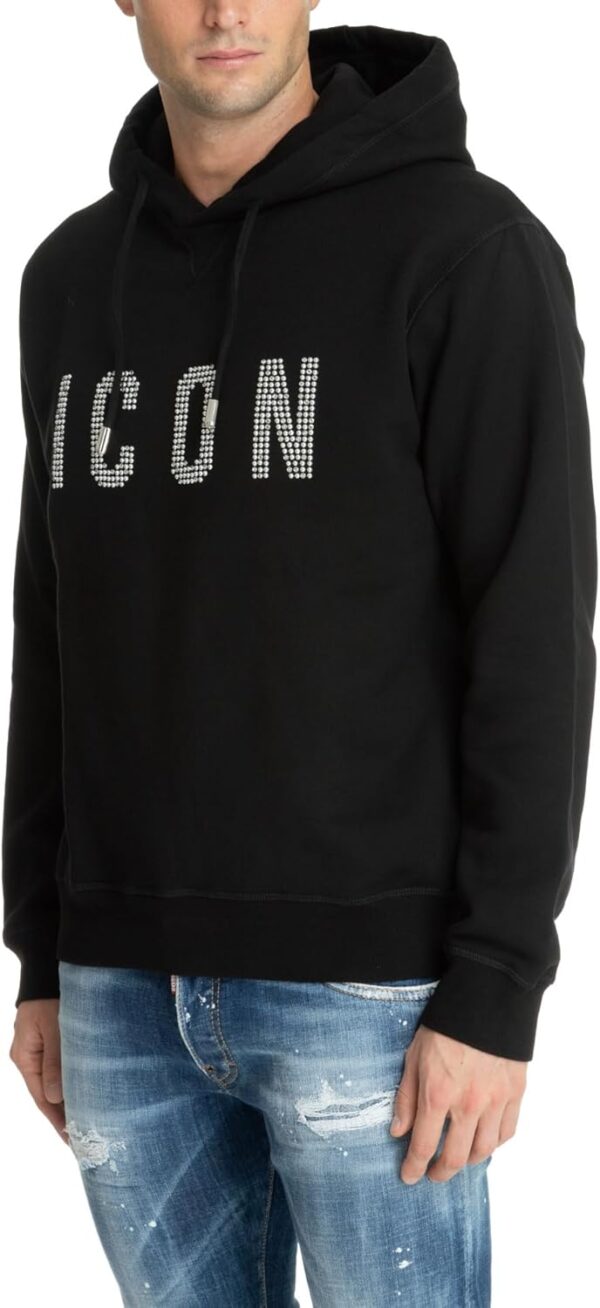 Felpa DSQUARED2 Uomo Nero Autunno Inverno Cappuccio-3