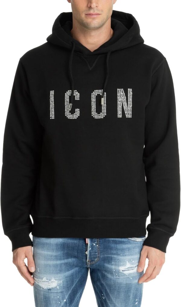 Felpa DSQUARED2 Uomo Nero Autunno Inverno Cappuccio-0