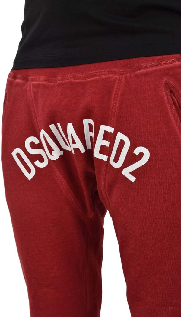 Pantalone Tuta Uomo DSQUARED2 Rosso Cotone Grafica XXL-3