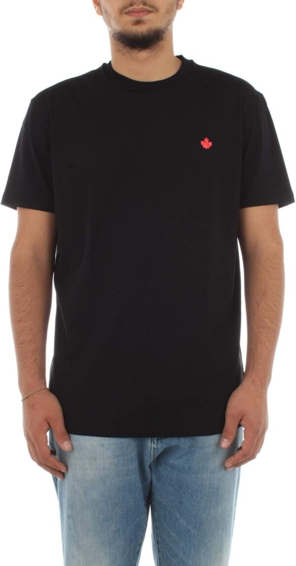 T-shirt DSQUARED2 nero round neck maglietta uomo-0