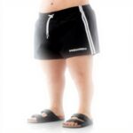 Shorts mare uomo DSQUARED2 nero logo stampa elastan