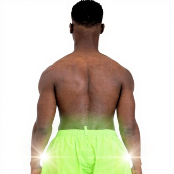 Pantaloncini mare Dsquared2 verde fluo logo rosa uomo