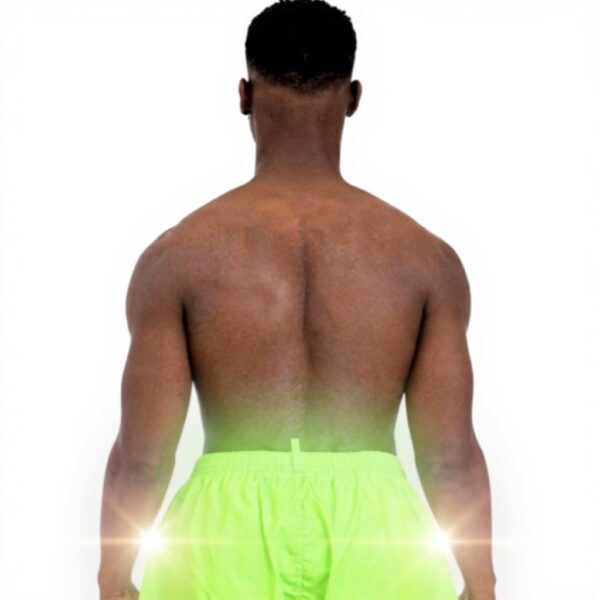 Pantaloncini mare DSQUARED2 uomo verde fluo logo rosa