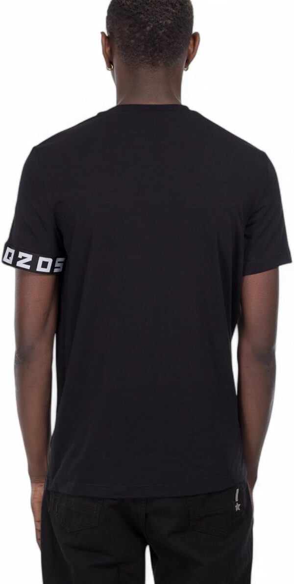 T-shirt DSQUARED2 nera manica logata uomo donna cotone-3