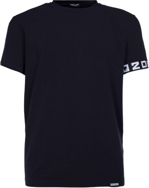 T-shirt DSQUARED2 nera unisex manica logata cotone-0