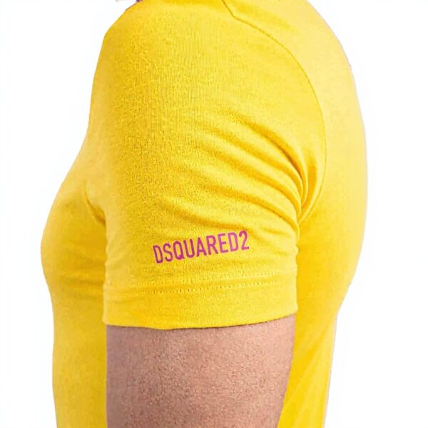T-shirt uomo DSQUARED2 cotone manica corta giallo