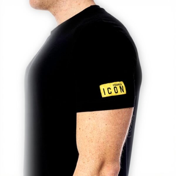 T-Shirt Uomo DSQUARED2 Nero Patch Logo Manica Casual