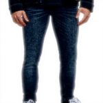 Jeans Uomo JACK amp JONES Tapered Fit Blu Scuro Cotone Elastan