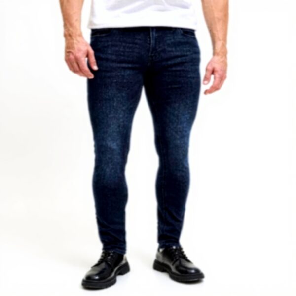 Jeans Uomo JACK amp JONES Tapered Fit Blu Scuro Cotone Elastan