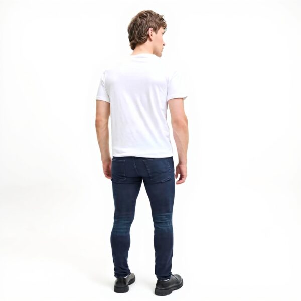 Jeans Uomo JACK amp JONES Tapered Fit Blu Scuro Cotone Elastan