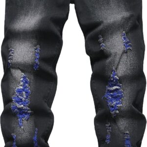 Jeans dritti uomo QIMYUM comodi gamba dritta denim-0