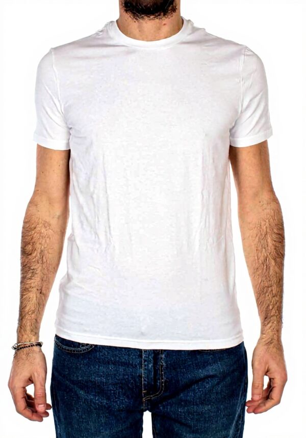 Dsquared T-shirt Uomo Girocollo Cotone Bianco 2 Pezzi