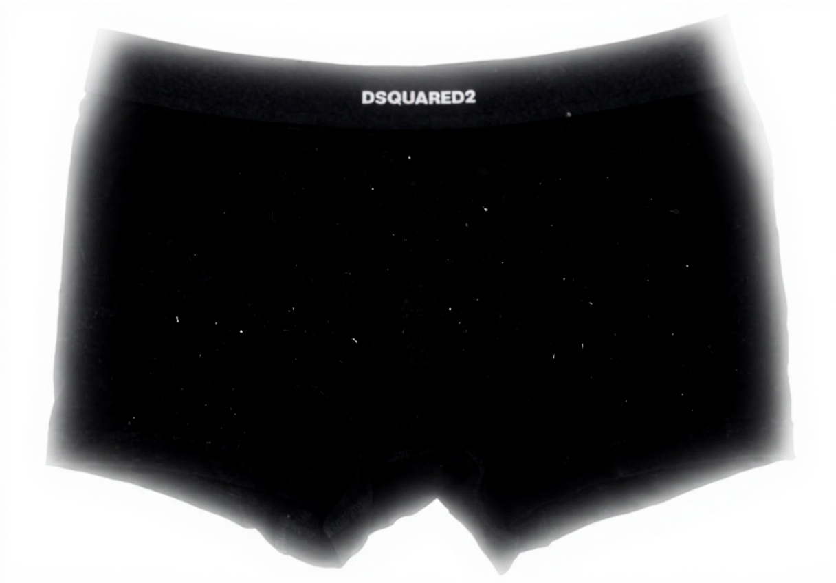 Boxer DSQUARED2 nero su sfondo neutro che mostra design e materiale