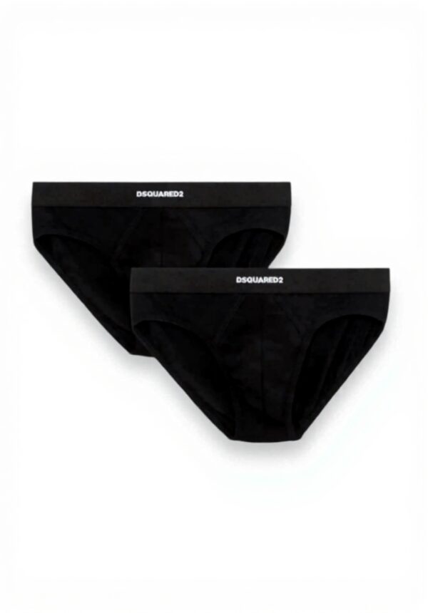 Slip DSQUARED2 Uomo Nero Poliestere Confezione Doppia XL