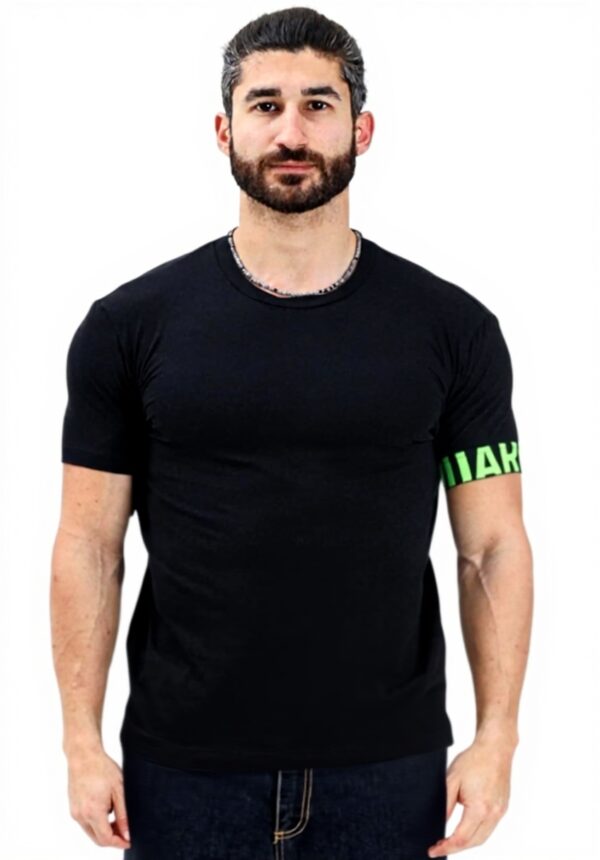 T-shirt DSQUARED2 bianca manica logata uomo donna cotone