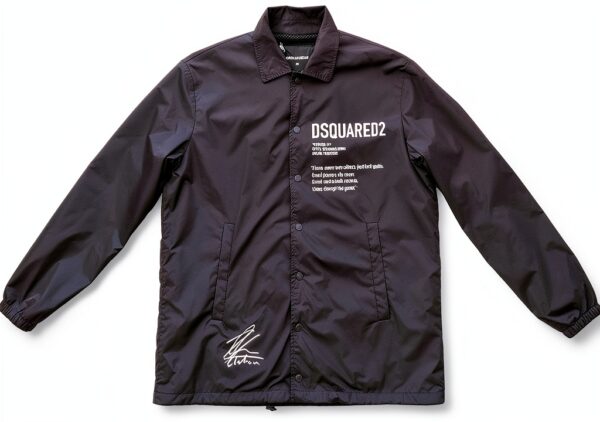 Parka Uomo Poliammide Nero Manica Lunga Chiusura Cerniera-4