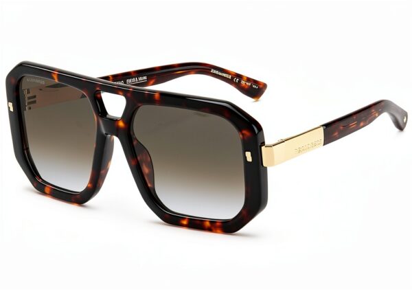 Dsquared2 Occhiali da Sole Uomo Nero Havana Modello D2 0105-0