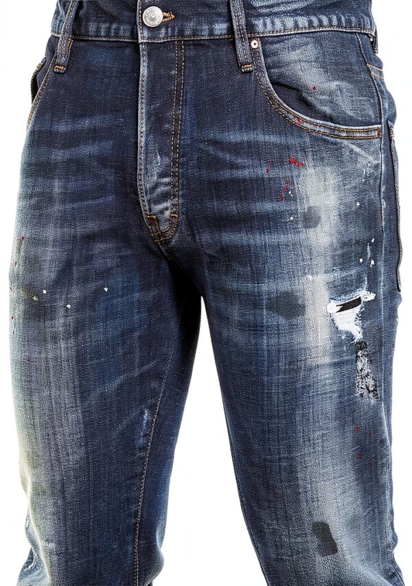 DSQUARED2 Jeans Slim Distrutti Blu Uomo Stretch Design-1