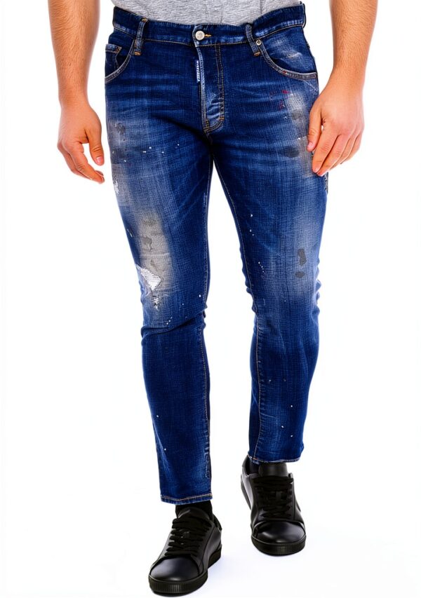 DSQUARED2 Jeans Slim Distrutti Blu Uomo Stretch Design-0