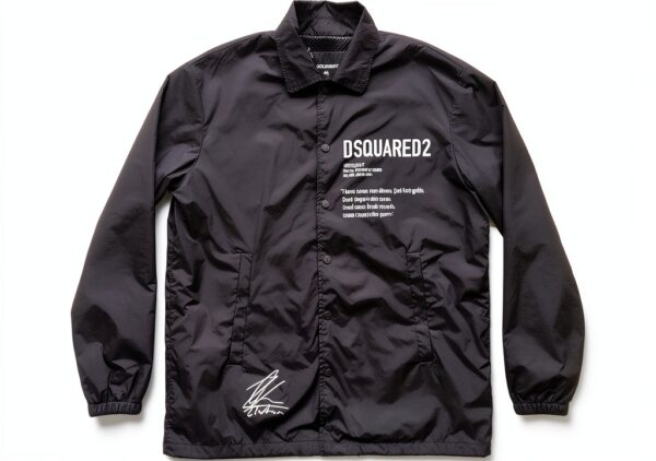 Parka Uomo Poliammide Nero Manica Lunga Chiusura Cerniera-2