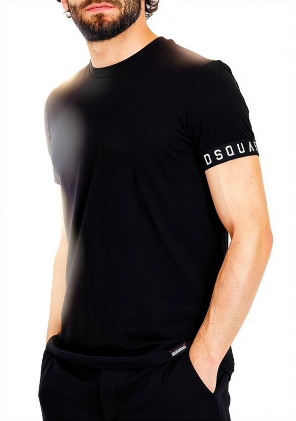 DSQUARED2 T-Shirt Uomo Nero Cotone Manica Corta D9M3S5400