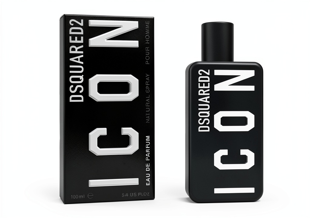 'DSquared2 Icon Pour Homme Eau de Parfum 100ml su uno sfondo elegante'