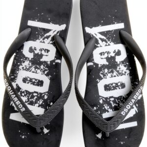 Dsquared2 ciabatte infradito gomma uomo nero FFM0001-0