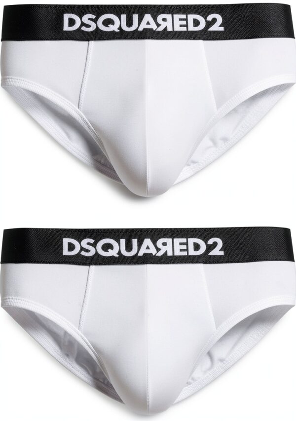 Slip Uomo DSQUARED2 Bipack Bianco Intimo Lavabile