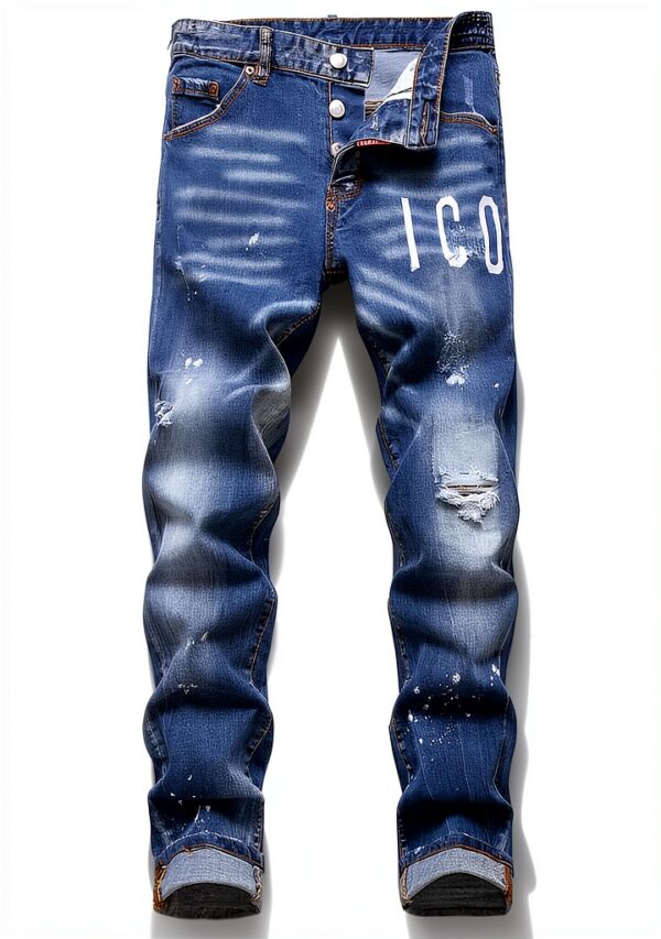 Jeans Uomo Slim Fit Strappati Kdtoll Denim Elasticizzato