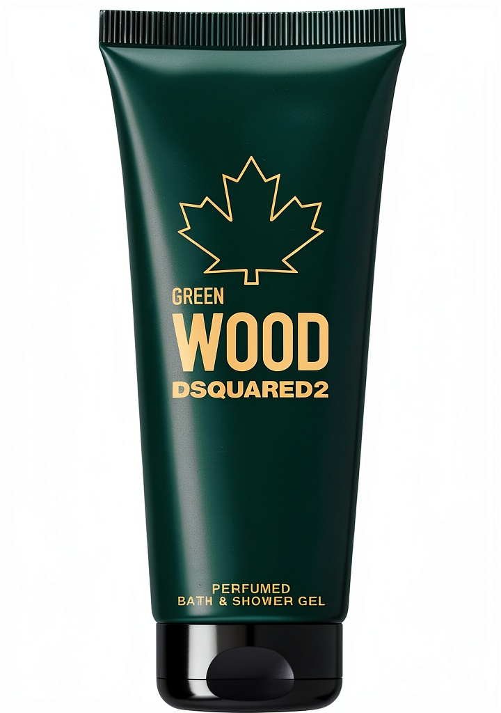 DSQUARED2 Green Wood Gel Doccia mostrato in uso sotto la doccia