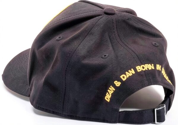 Cappellino baseball Dsquared2 lavabile a mano uomo nero-1