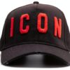Dsquared2 Cappellino Nero Bianco Uomo Cotone Effetto Usato-9