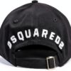 Dsquared2 Cappellino Nero Bianco Uomo Cotone Effetto Usato-1