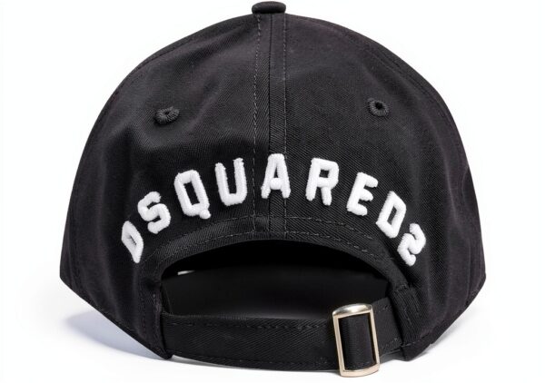 Dsquared2 Cappellino Nero Bianco Uomo Cotone Effetto Usato-1