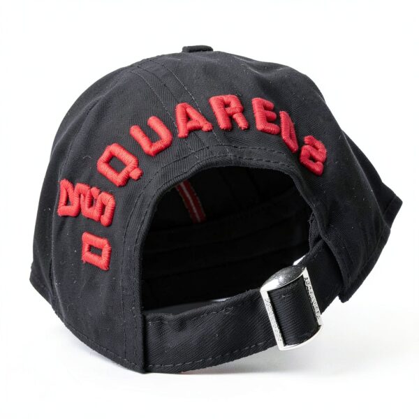 Dsquared2 Cappellino Nero Bianco Uomo Cotone Effetto Usato-2