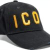 Dsquared2 Cappellino Nero Bianco Uomo Cotone Effetto Usato-5