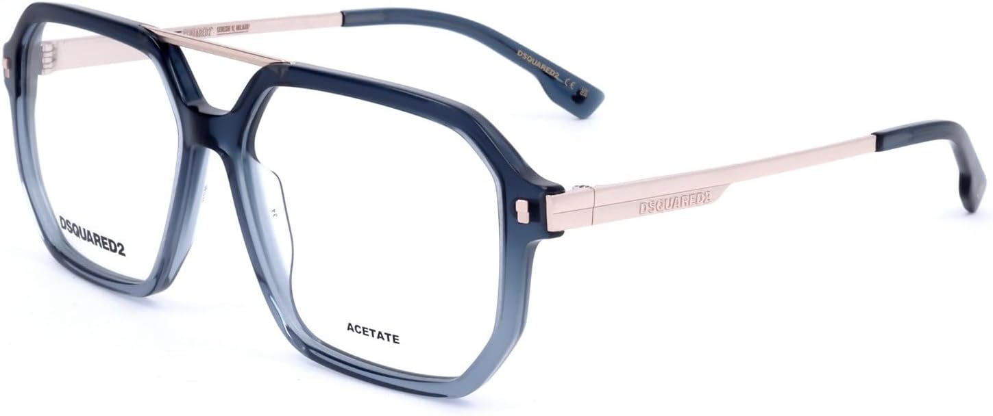 Occhiali da vista Dsquared2 D2 0123 blu su sfondo neutro