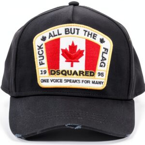 Cappellino baseball Dsquared2 lavabile a mano uomo nero-0