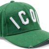 Dsquared2 Cappellino Nero Bianco Uomo Cotone Effetto Usato-6