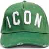 Dsquared2 Cappellino Nero Bianco Uomo Cotone Effetto Usato-8